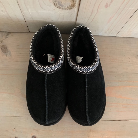 - UGG TASMAN MENS  BLACK SUEDE SLIPPERS mens us 13  NEW - Picture 2 of 7